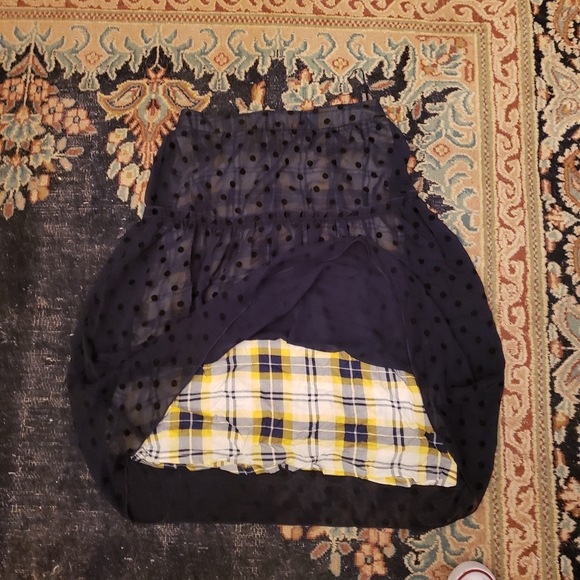 Navy Blue Chiffon Skirt - Picture 2 of 2